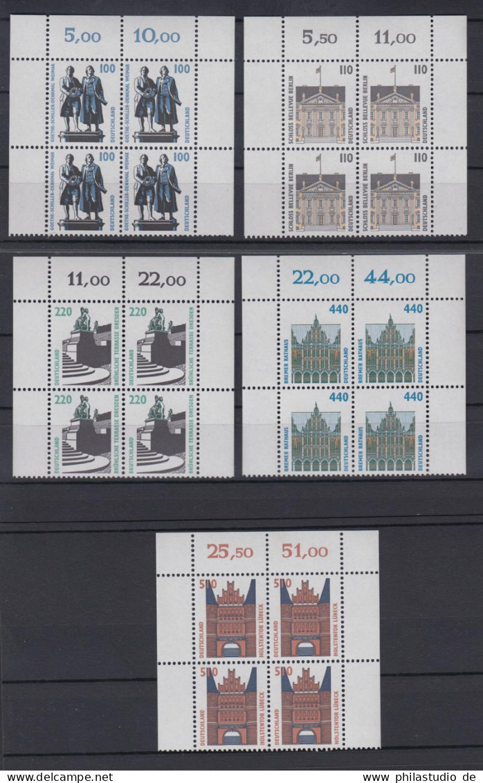 Bund 1934-1938 Eckrand 4er Block Links + Rechts Oben SWK (XX+XXI) Postfrisch - Sonstige & Ohne Zuordnung