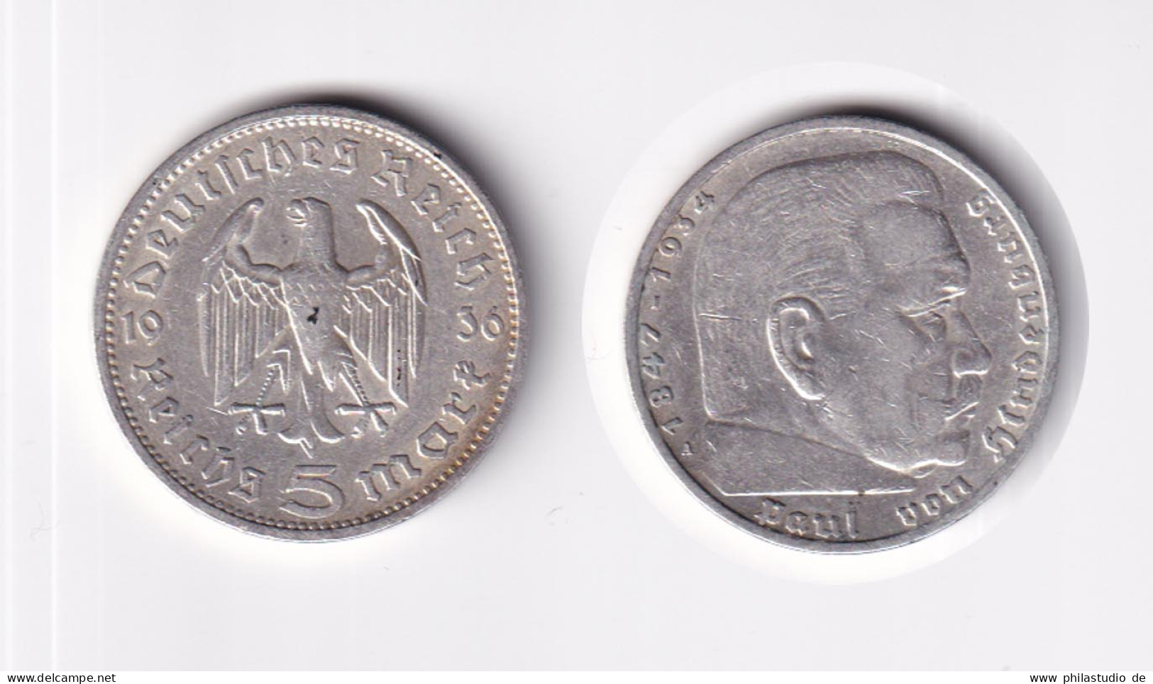 Silbermünze 5 RM Hindenburg 1936 A Jäger Nr. 360/4 - Andere - Europa