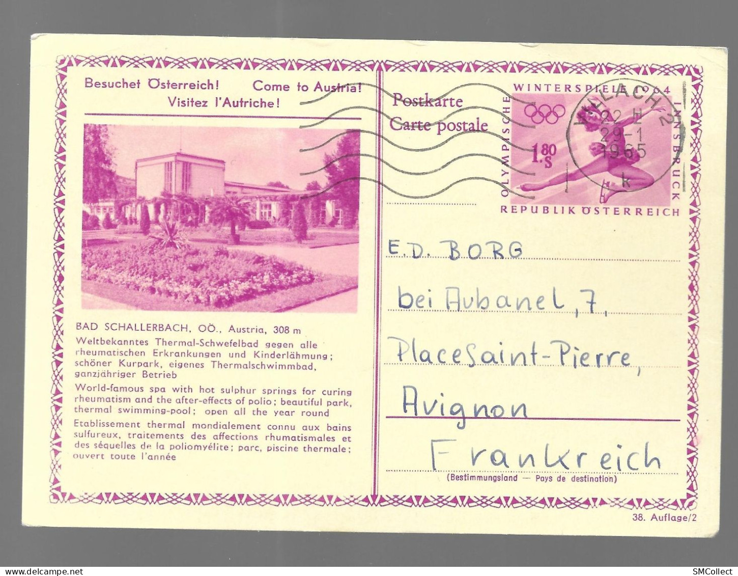 Autriche, Entier Postal J.O. 1964 (GF3913) - Cartes Postales
