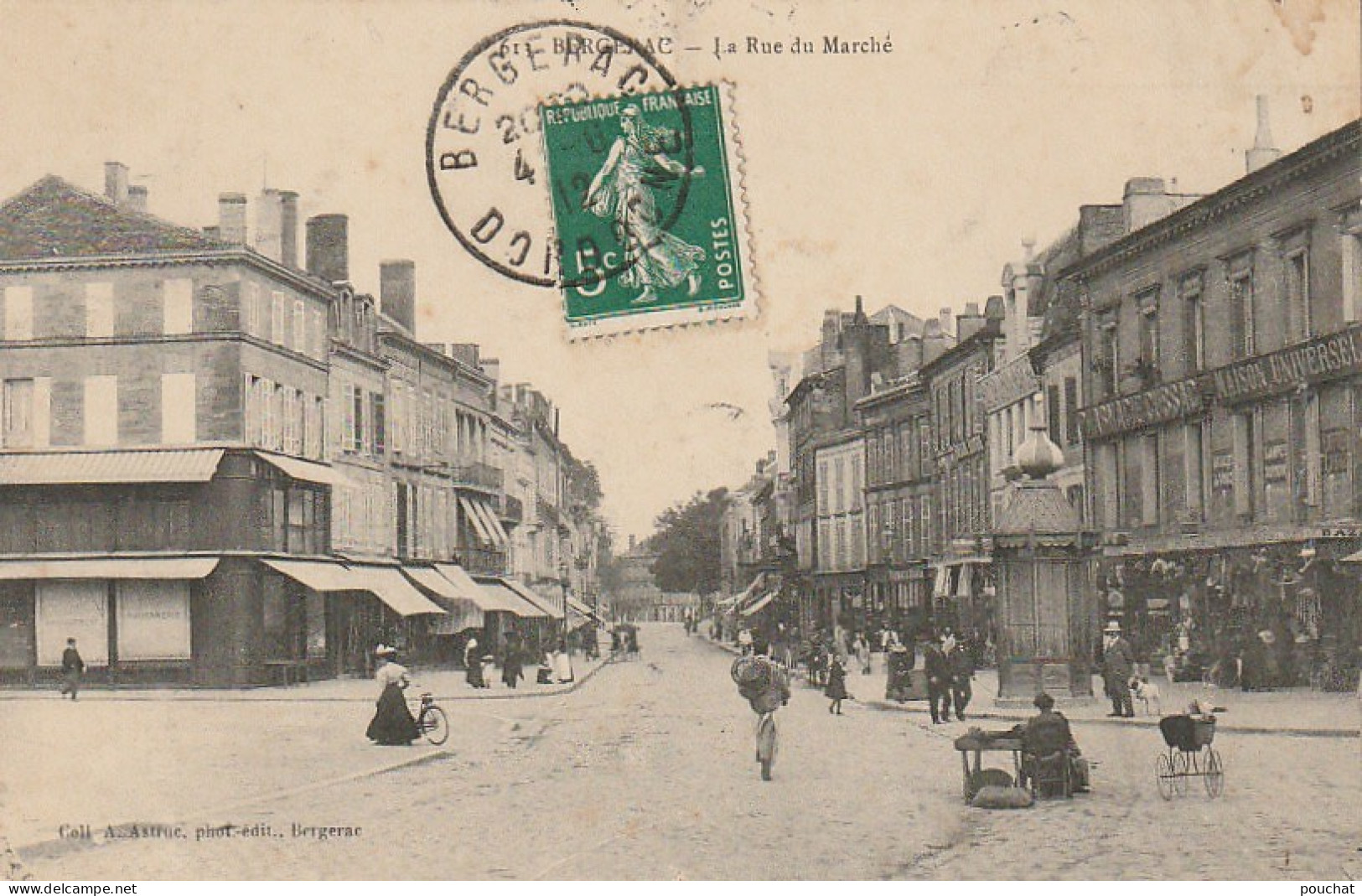 QU 1-(24) BERGERAC - LA RUE DU MARCHE - COMMERCES - ANIMATION - 2 SCANS - Bergerac