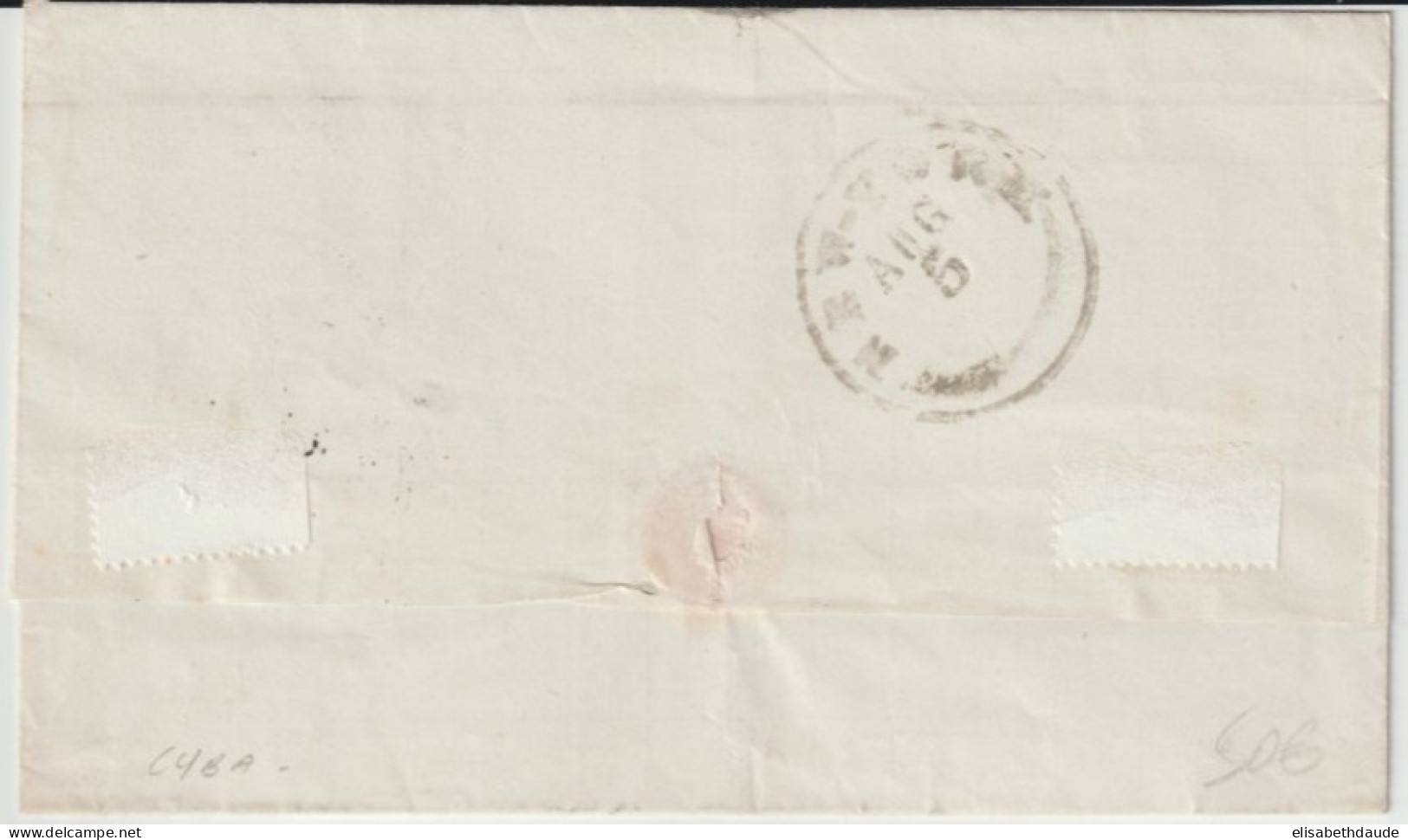 1869 - ENTREE MARITIME VOIE ANGLAISE (ETATS-UNIS AMBULANT) Sur LETTRE SC De HABANA (C UBA) PAPIER FILIGRANE ! - Poste Maritime