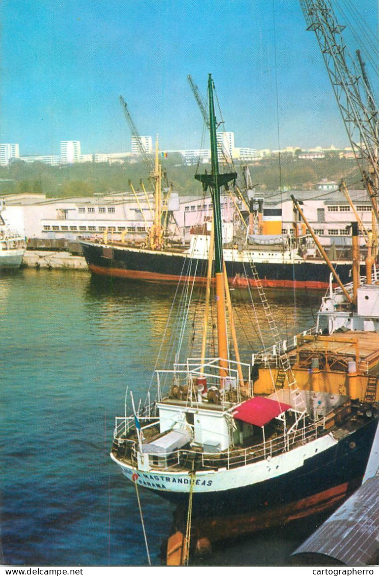 Navigation Sailing Vessels & Boats Themed Postcard Romania Constanta Harbour - Zeilboten