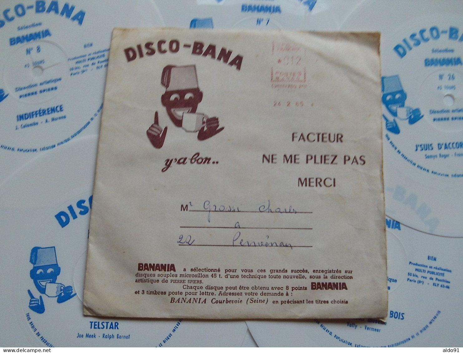 (Publicité BANANIA - Disques Souples) - DISCO-BANA - Pochette + 5 Disques 45 Tours  (diamètre 15,5 Cm) .......voir Scans - Autres & Non Classés