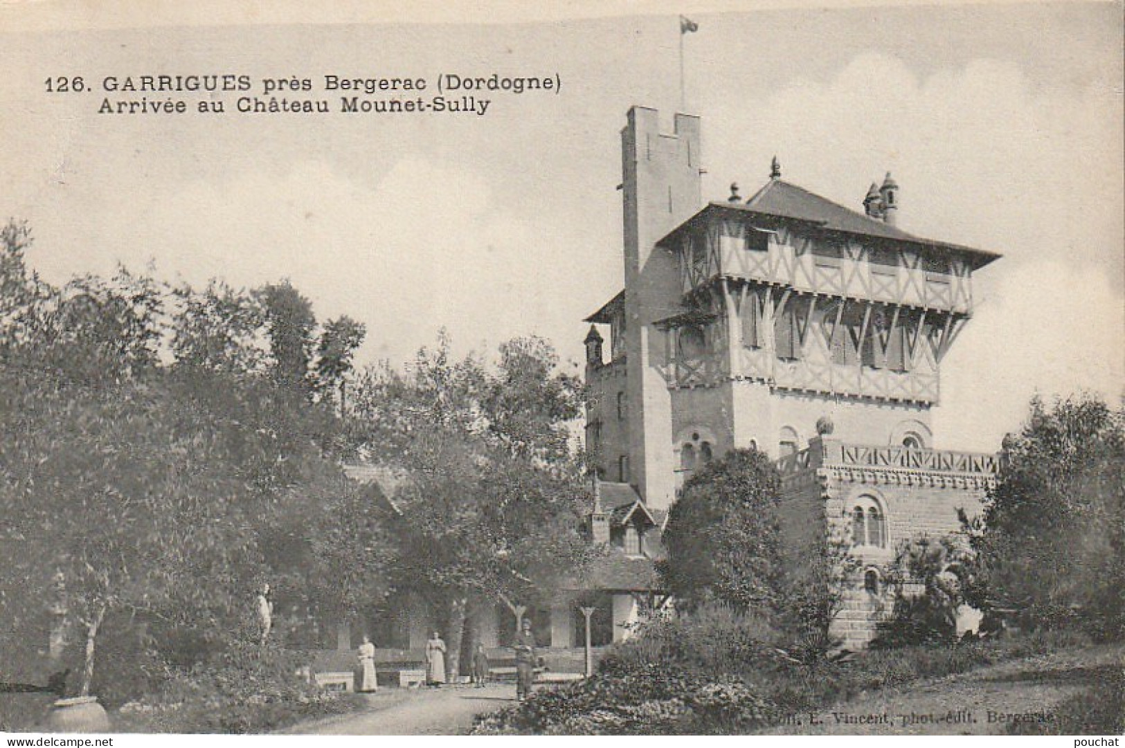 QU 1-(24) GARRIGUES PRES BERGERAC - ARRIVEE AU CHATEAU MOUNET SULLY - 2 SCANS - Autres & Non Classés