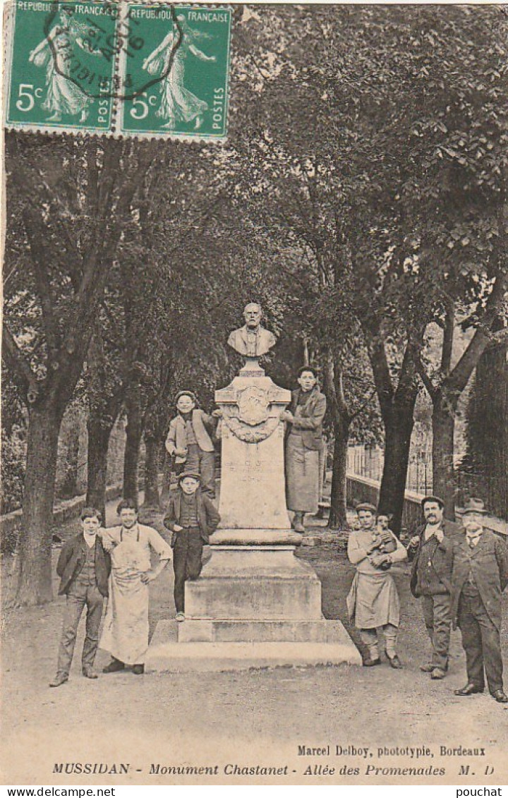 QU 1-(24) MUSSIDAN - MONUMENT CHASTANET - ALLEE DES PROMENADES - ANIMATION - 2 SCANS - Mussidan