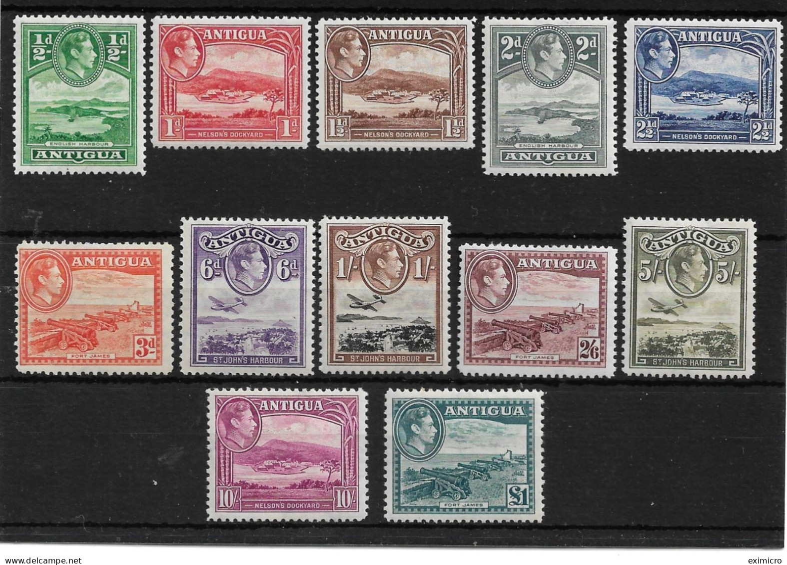 ANTIGUA 1938 - 1951 SET SG 98/109 MOUNTED MINT Cat £130 - 1858-1960 Colonia Británica