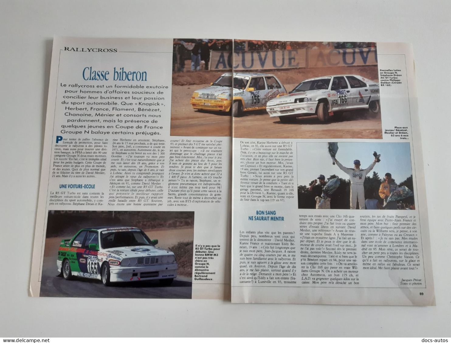 Coupure De Presse Sport Automobile Rallycross Groupe N - Autres & Non Classés