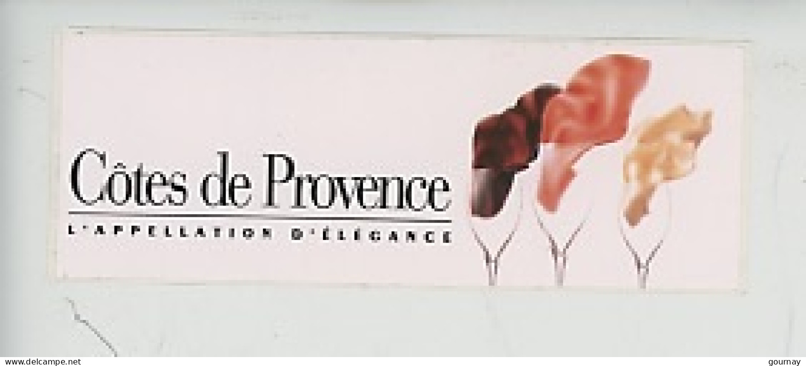 Côtes De Provence - Rouge Rosé Blanc - L'appellation De L'Elégance (autocollant 12,5X4,5) - Weinberge