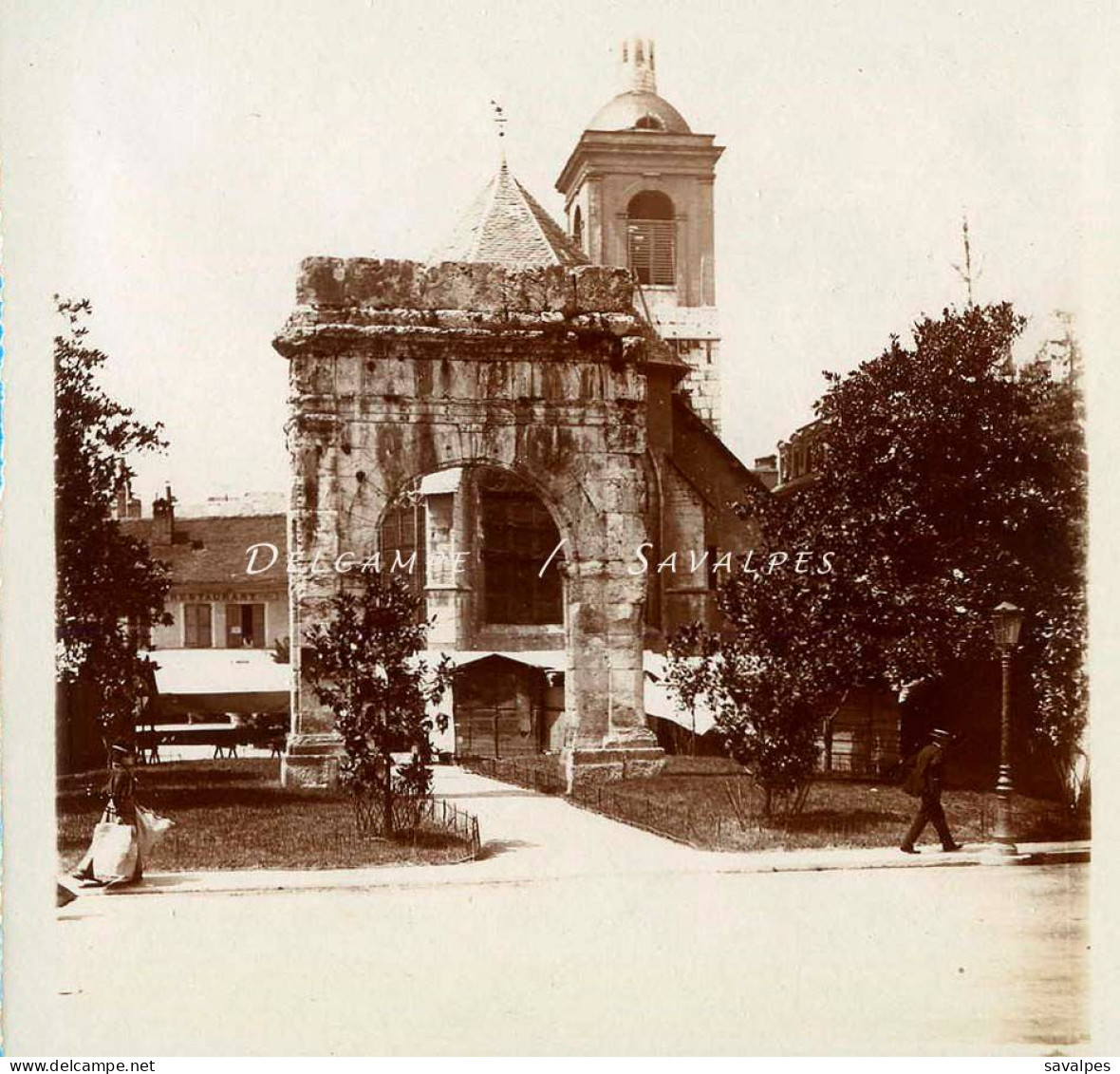 Savoie 1897 * Aix-les-Bains, Thermes, Arc Campanus, Rue De Genève Hôtel Exertier * 4 Photos Originales - Orte