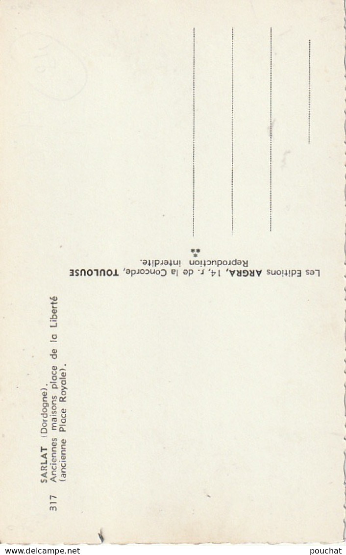 QU 2-(24) SARLAT - ANCIENNES MAISONS PLACE DE LA LIBERTE - 2 SCANS - Sarlat La Caneda