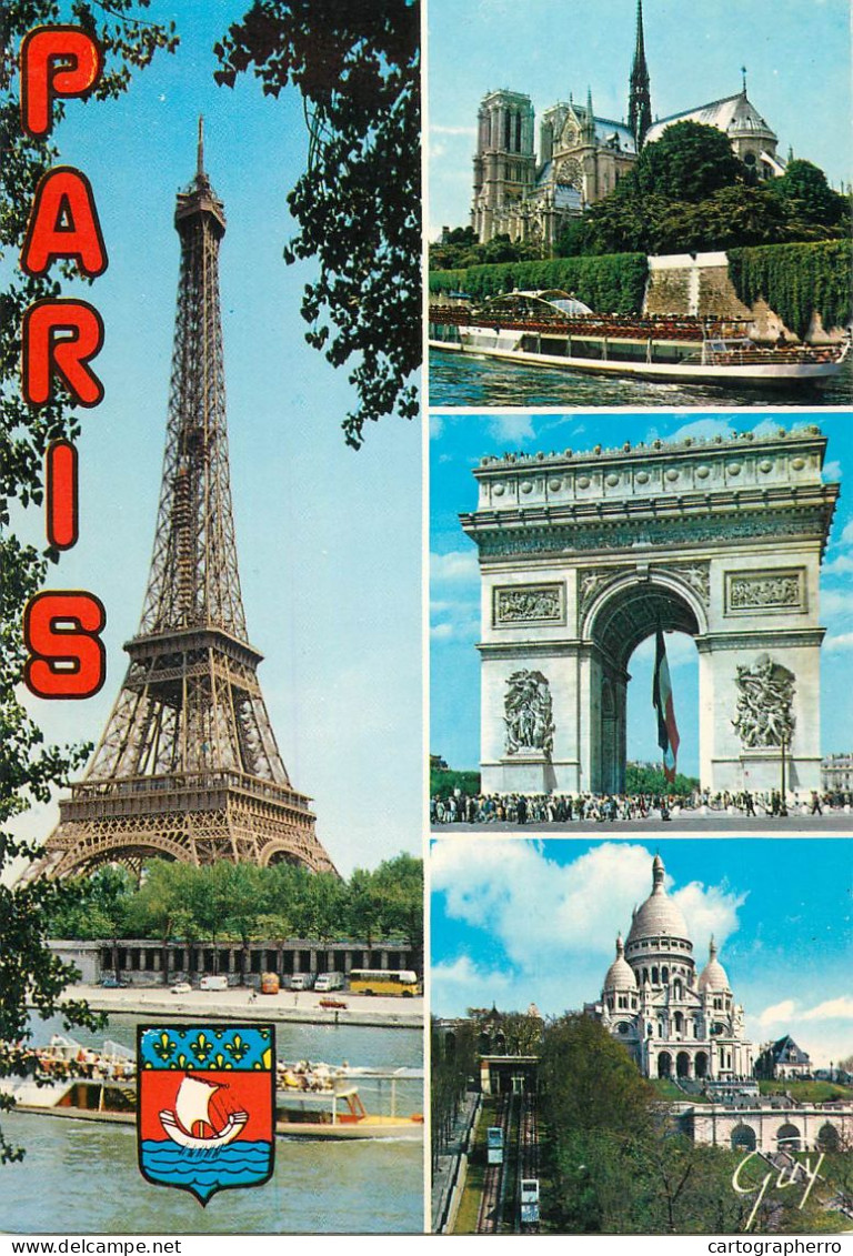 Navigation Sailing Vessels & Boats Themed Postcard Paris Landmarks - Zeilboten