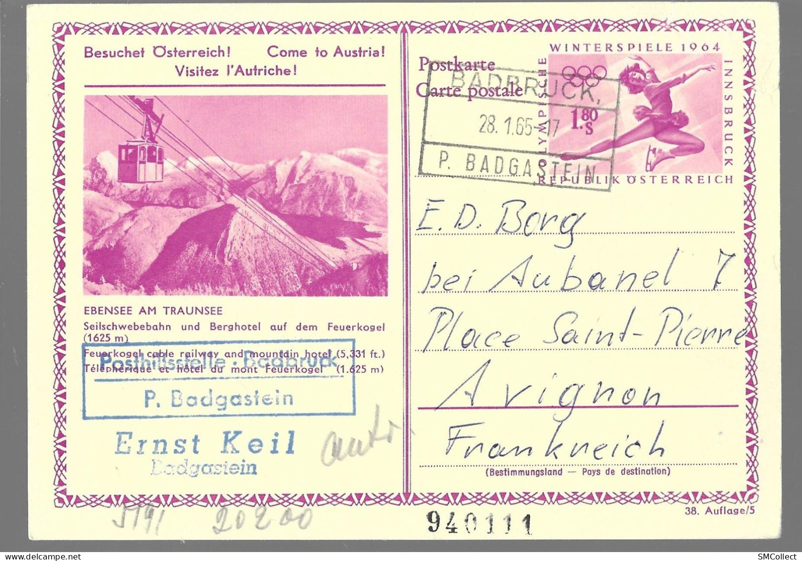 Autriche, Entier Postal J.O. 1964 (GF3915) - Postkarten