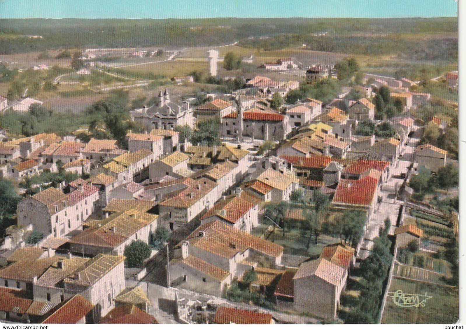 QU 4-(24) VILLEFRANCHE DE LONCHAT - VUE GENERALE AERIENNE - CARTE COULEURS  - 2 SCANS - Autres & Non Classés