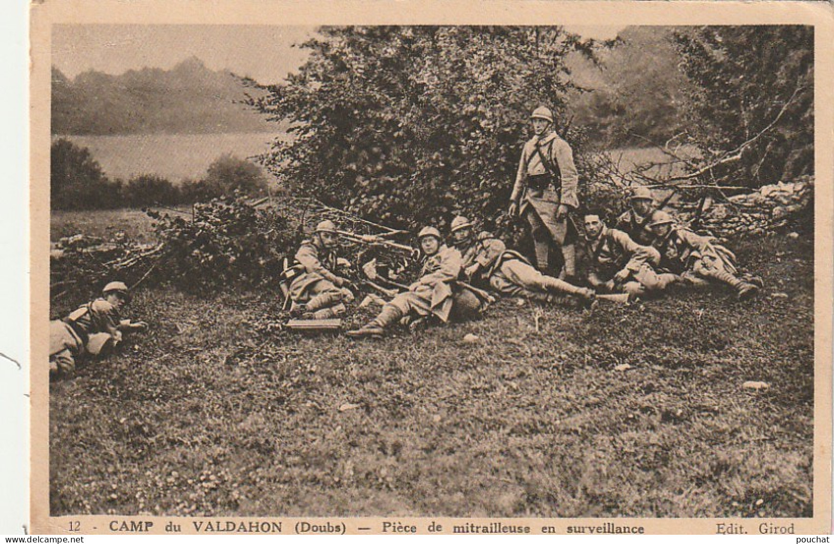 QU 5-(25) CAMP DU VALDAHON - PIECE DE MITRAILLEUSE EN SURVEILLANCE - 2 SCANS - Other & Unclassified