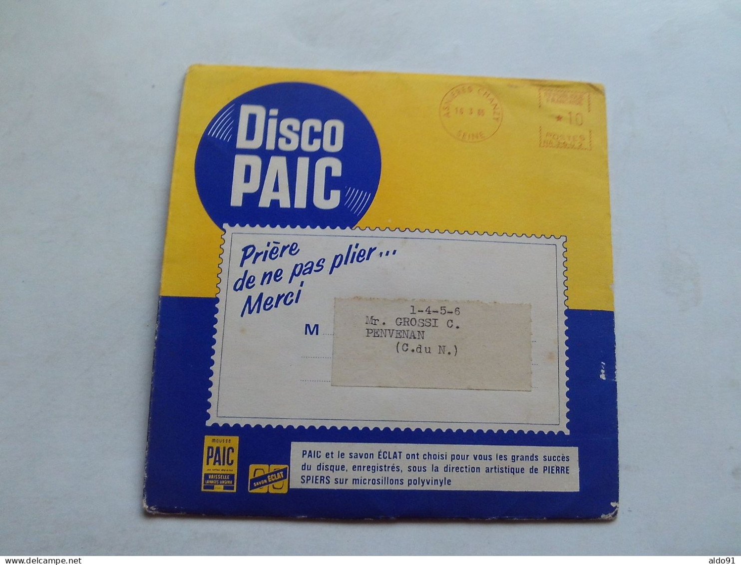 (Publicité Lessive PAIC - Disques Souples) - Disco PAIC- Pochette + 4 Disques 45 Tours  (diamètre 15,5 Cm) ...voir Scans - Autres & Non Classés