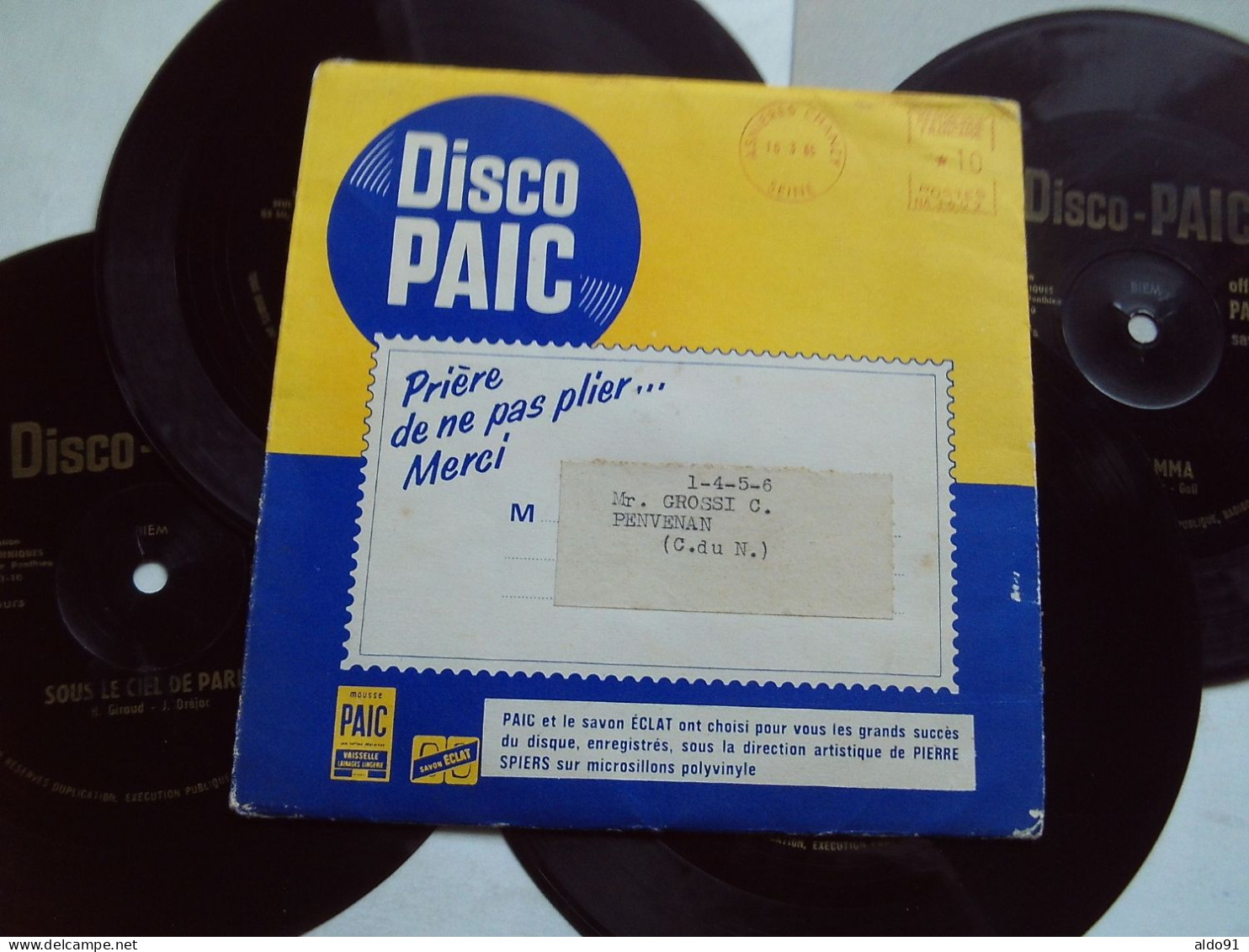 (Publicité Lessive PAIC - Disques Souples) - Disco PAIC- Pochette + 4 Disques 45 Tours  (diamètre 15,5 Cm) ...voir Scans - Autres & Non Classés