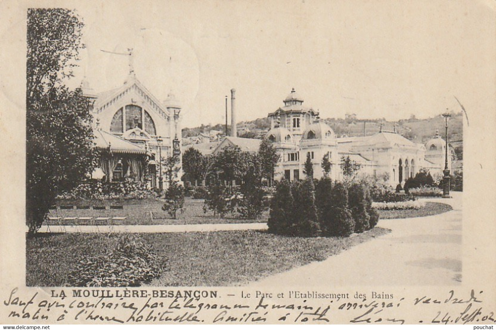 QU 5-(25) LA MOUILLERE BESANCON - LE PARC ET L' ETABLISSEMENT DES BAINS - 2 SCANS - Besancon