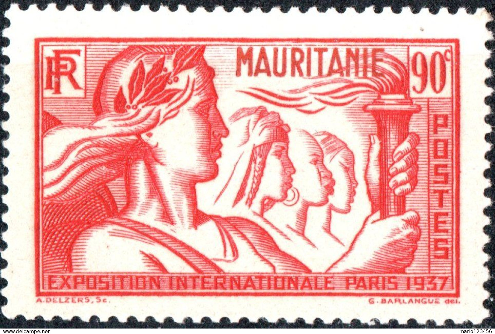 MAURITANIA, ESPOSIZIONE PARIGI, 1937, NUOVI (MNH**) Mi:MR 74, Scott:MR 73, Yt:MR 70 (1,50) - Unused Stamps