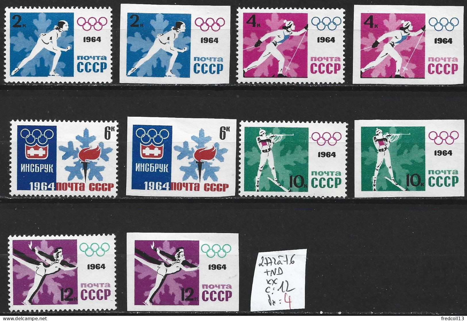 RUSSIE 2772 à 76 + Non Dentelés ** Côte 12 € - Unused Stamps