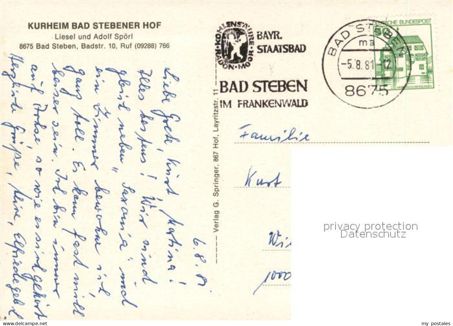 73724011 Bad Steben Kurheim Bad Stebener Hof Bad Steben - Bad Steben