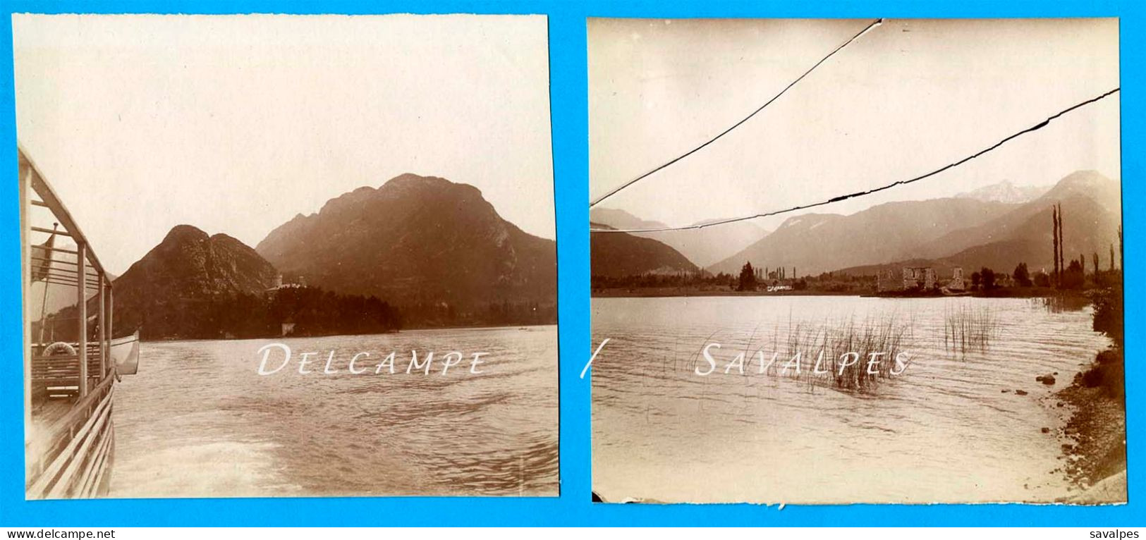Haute-Savoie 1897 * Lac D’Annecy, Duingt, Bout-du-Lac Doussard  * 2 Photos Originales - Places
