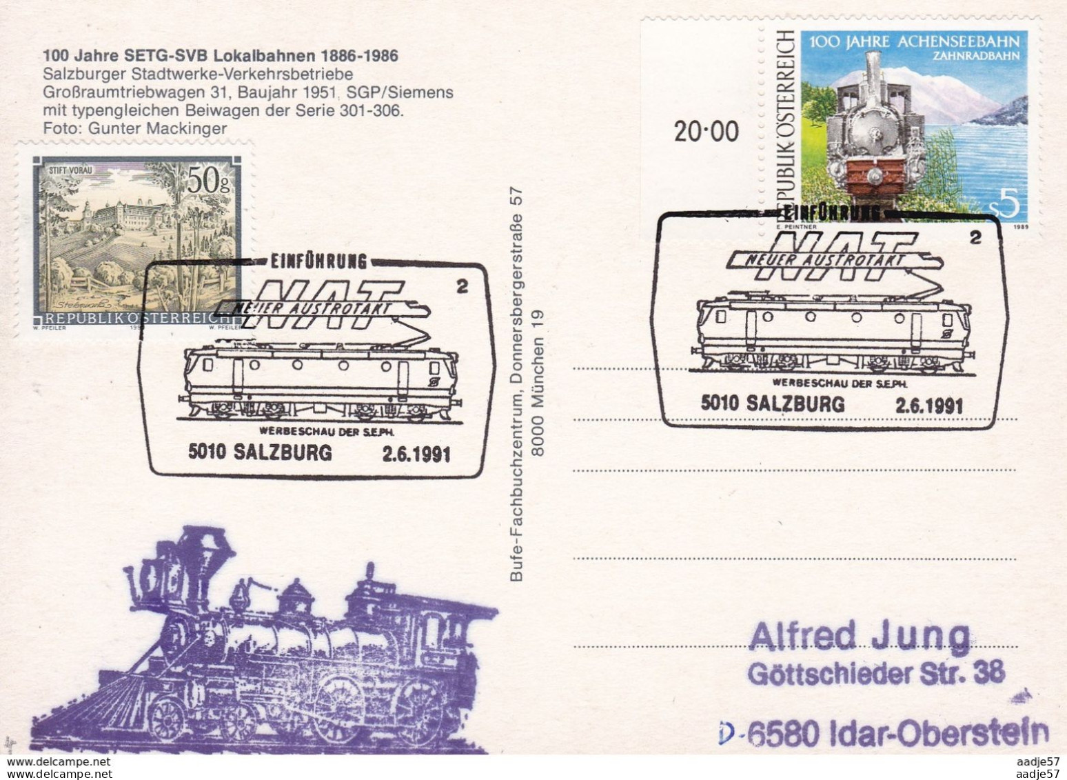 Switserland Suisse Schweiz Grossraumtriebwagen Spec. Canc NAT Salzburg - Treinen