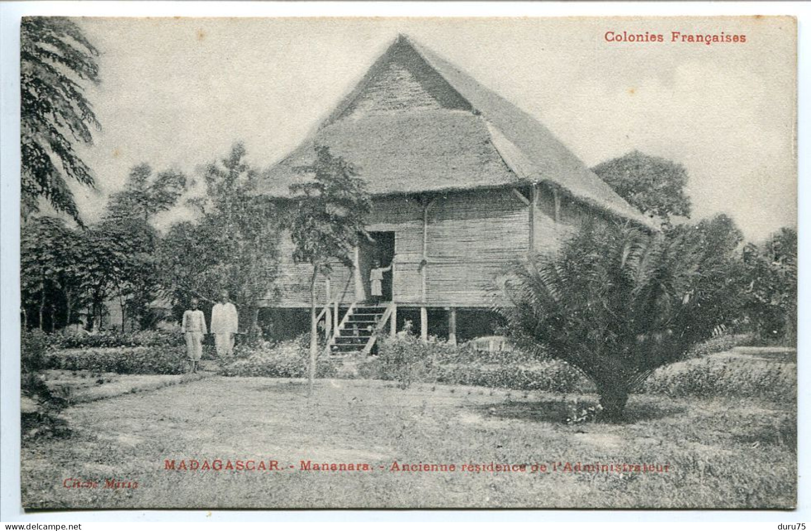 CPA Colonies Françaises MADAGASCAR * MANANARA Ancienne Résidence De L'Administrateur ( Animée ) Cliché Maria - Madagascar