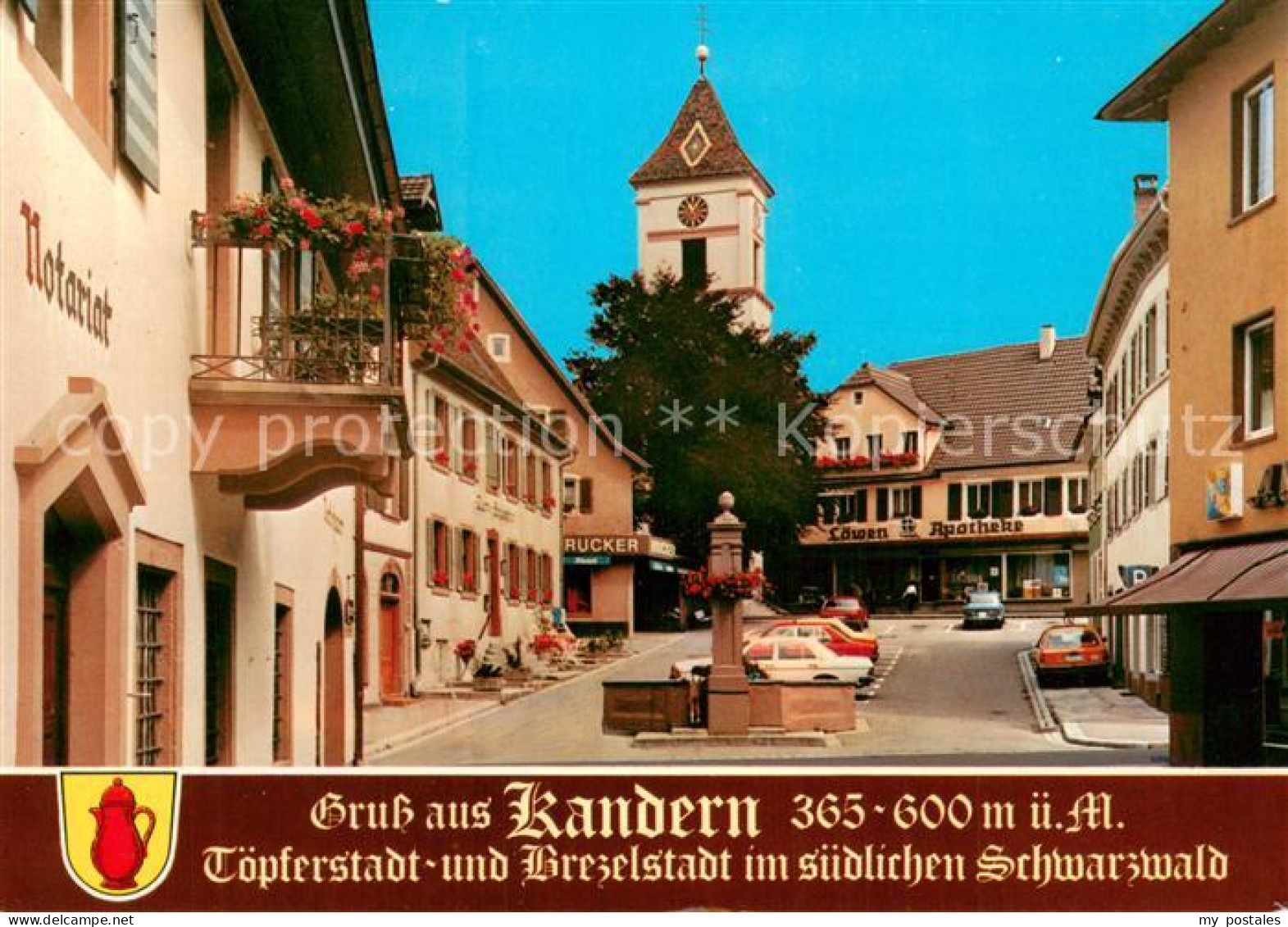 73723968 Kandern Marktplatz Brunnen Kirchturm Kandern - Kandern