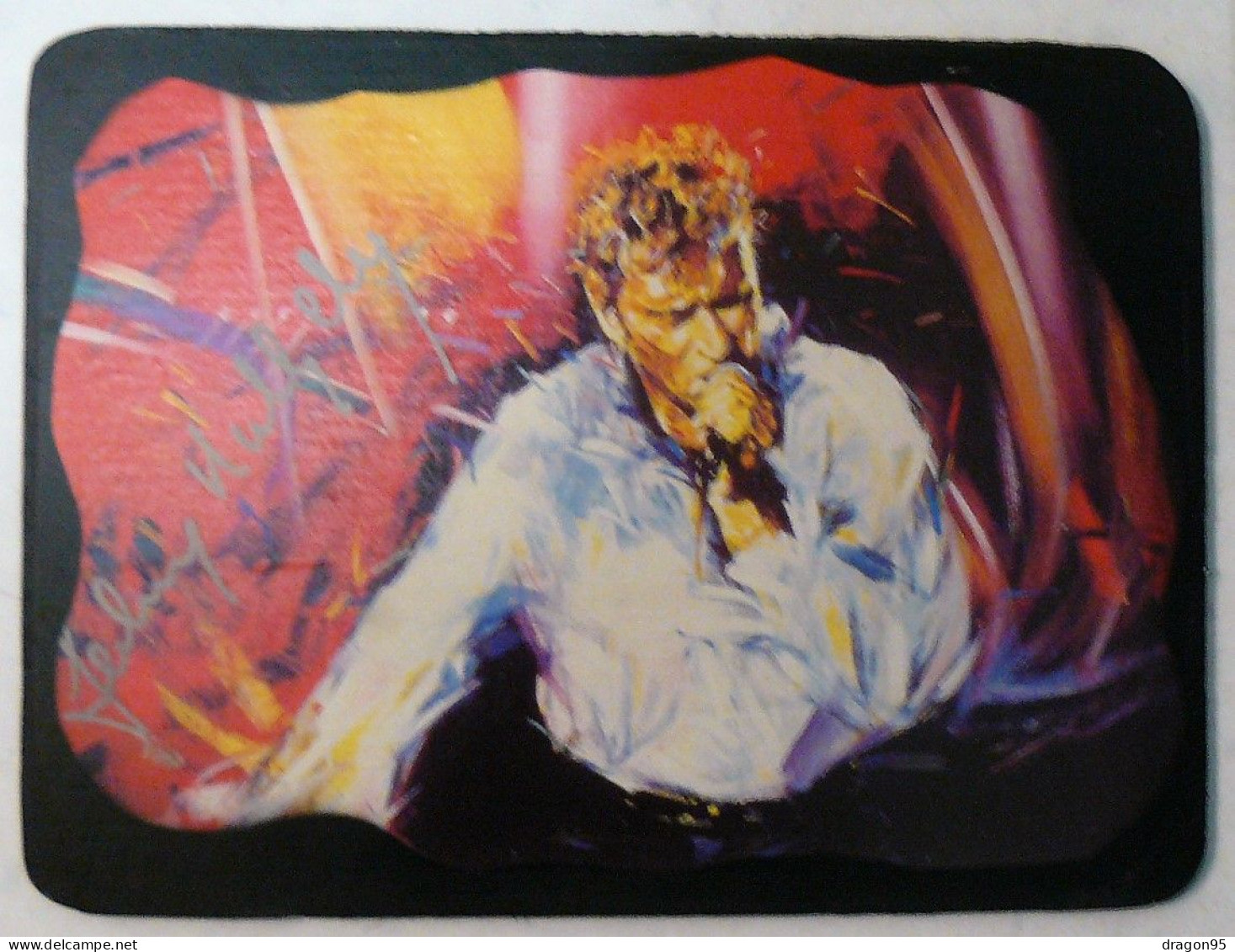 Johnny HALLYDAY : Impression Sur Ardoise - Dimensions : 195 X 270mm Environ - Objets Dérivés