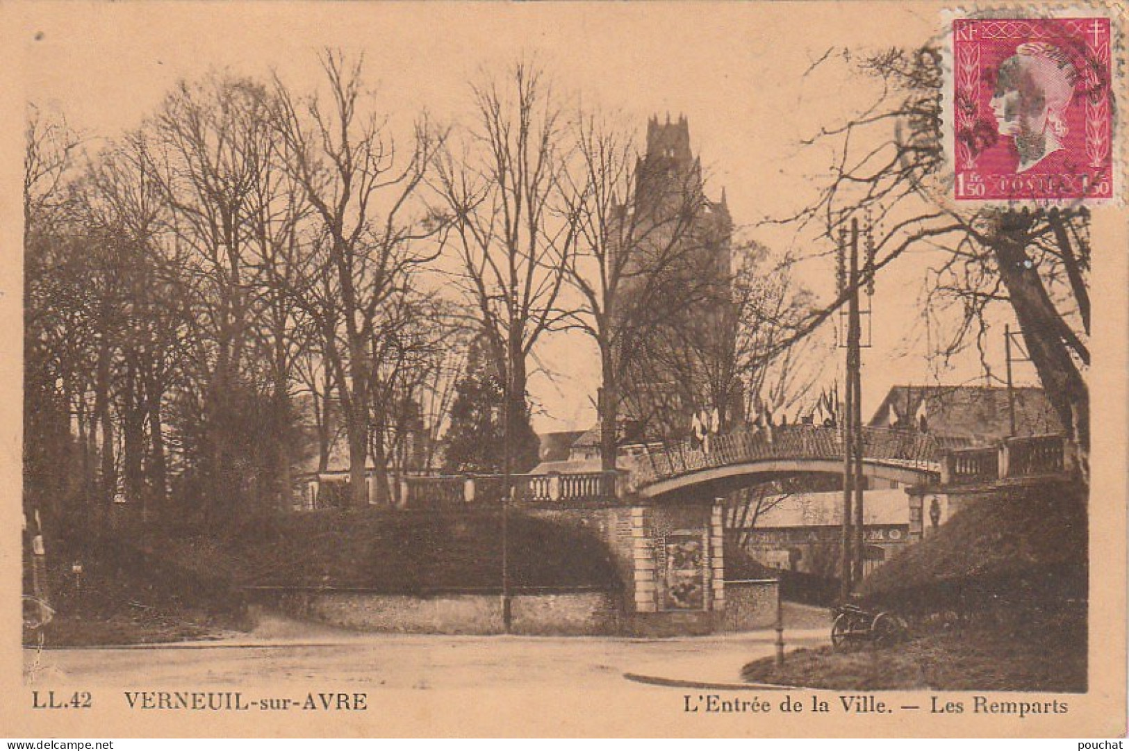 QU 10-(27) VERNEUIL SUR AVRE - L' ENTREE DE LA VILLE - LES REMPARTS  - 2 SCANS - Verneuil-sur-Avre