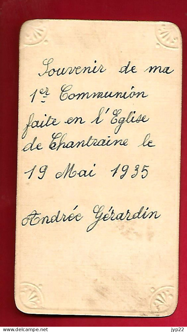 Image Pieuse Ed Bouasse Lebel Dauverné 6204 - Communion Andrée Gérardin Eglise De Chantraine 19-05-1935 - Epinal ? - Devotieprenten