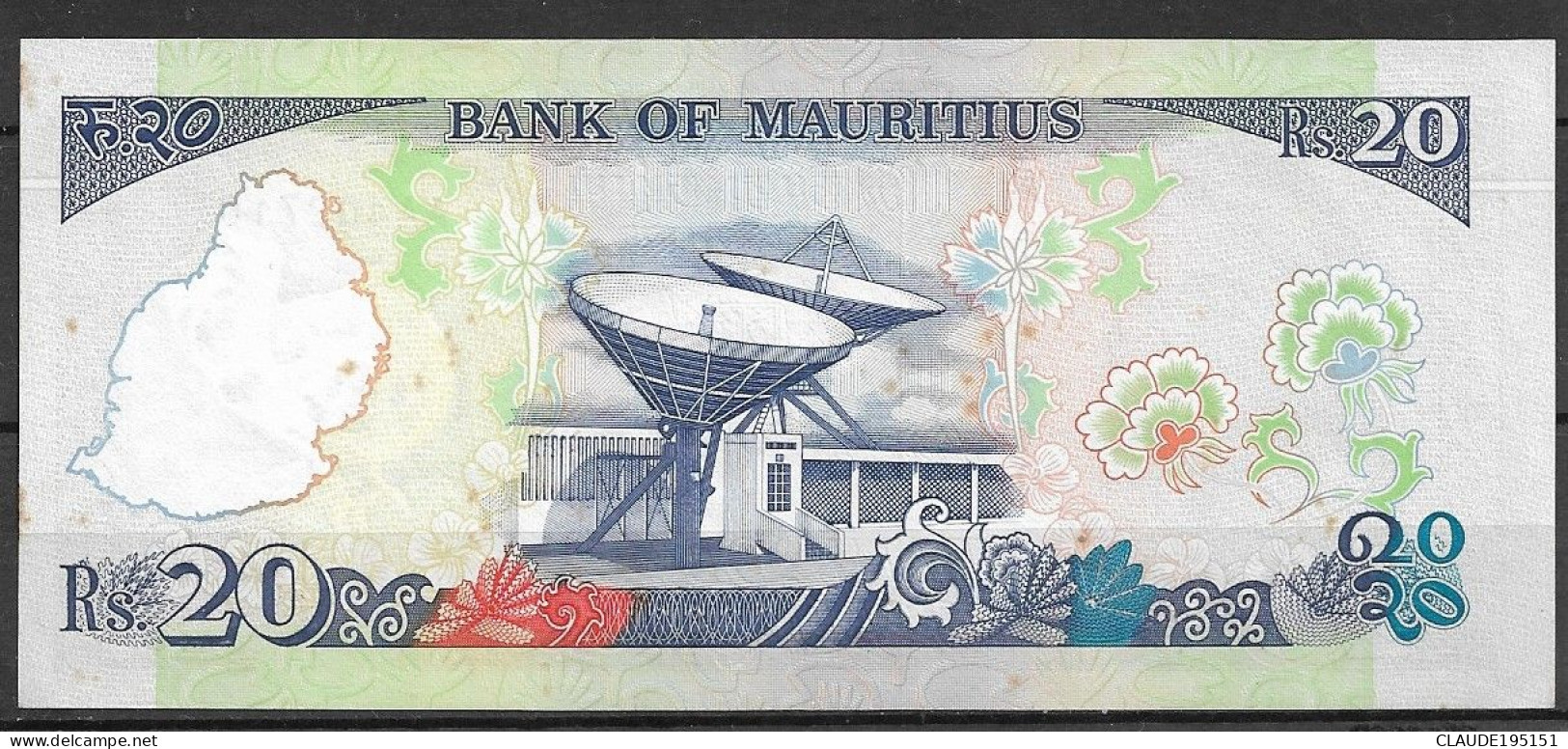 MAURICE      BILLET   20  RS  1985 - Mauritius