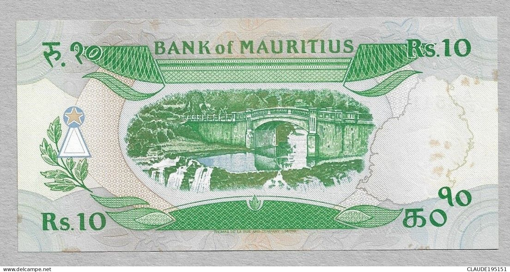 MAURICE      BILLET   10  RS  1985 - Mauritius