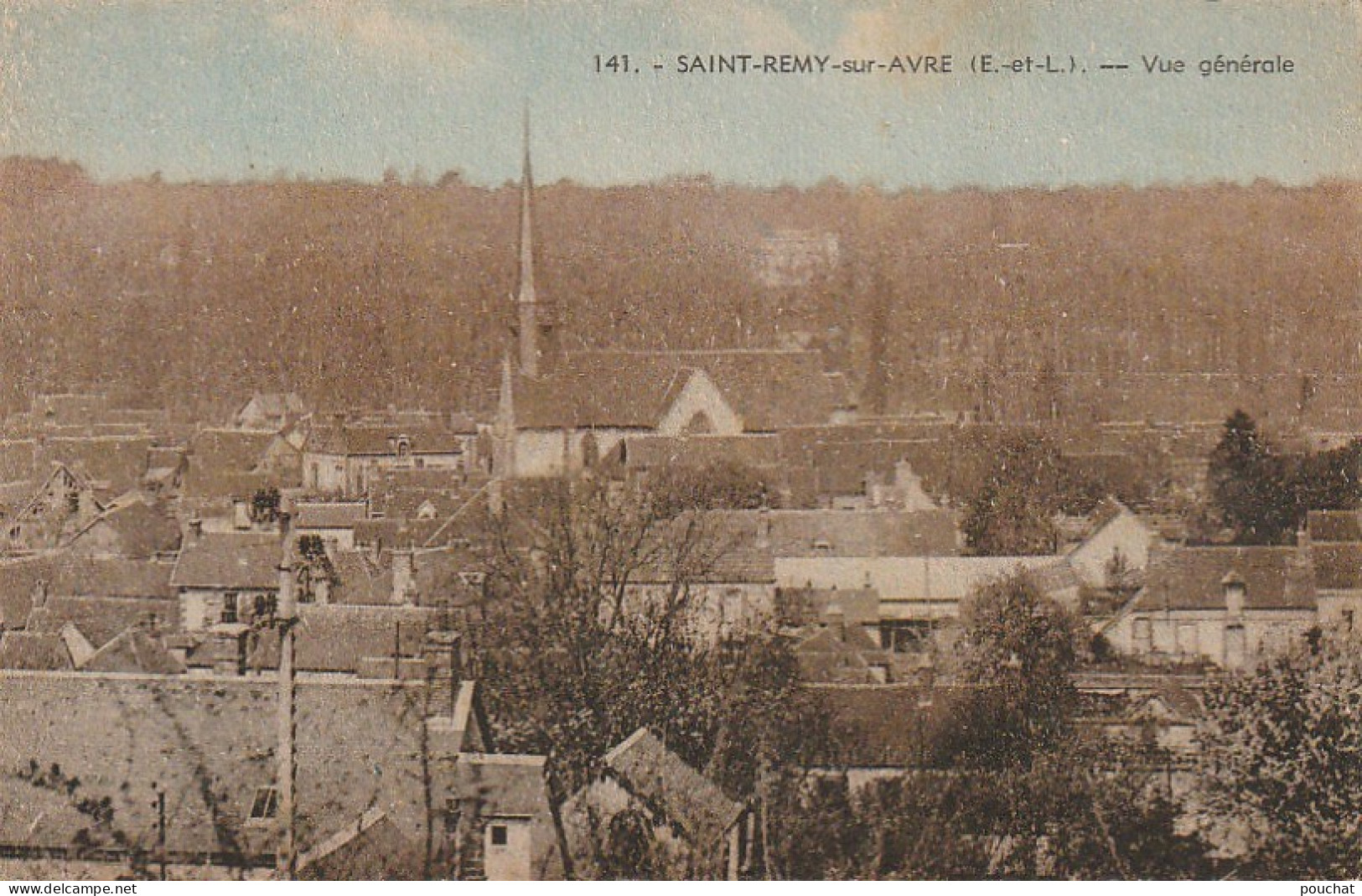 QU II-(28) SAINT REMY SUR AVRE - VUE GENERALE - CARTE COLORISEE  - 2 SCANS - Sonstige & Ohne Zuordnung