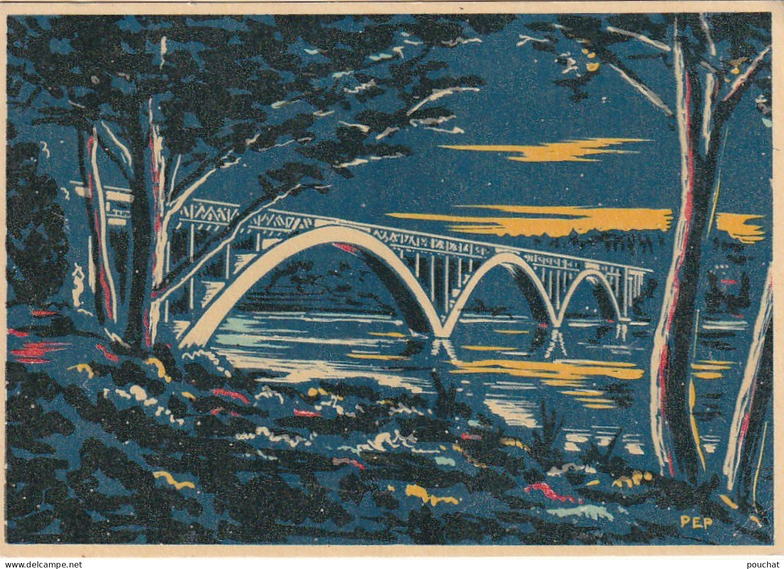 QU 12-(29) BREST - LE PONT DE PLOUGASTEL - CARTE LUMINEUSE - PUBLICITE CAMPING DE ROZ PIN , PONT AVEN - 2 SCANS - Brest