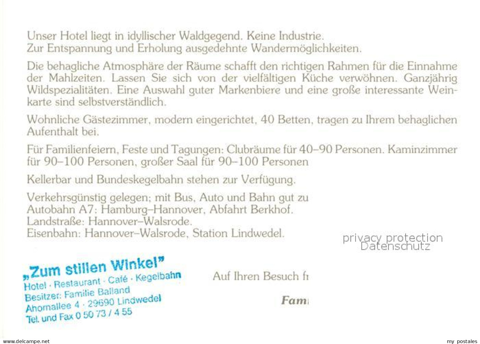 73723913 Lindwedel Hotel Zum Stillen Winkel Informationen Lindwedel - Otros & Sin Clasificación