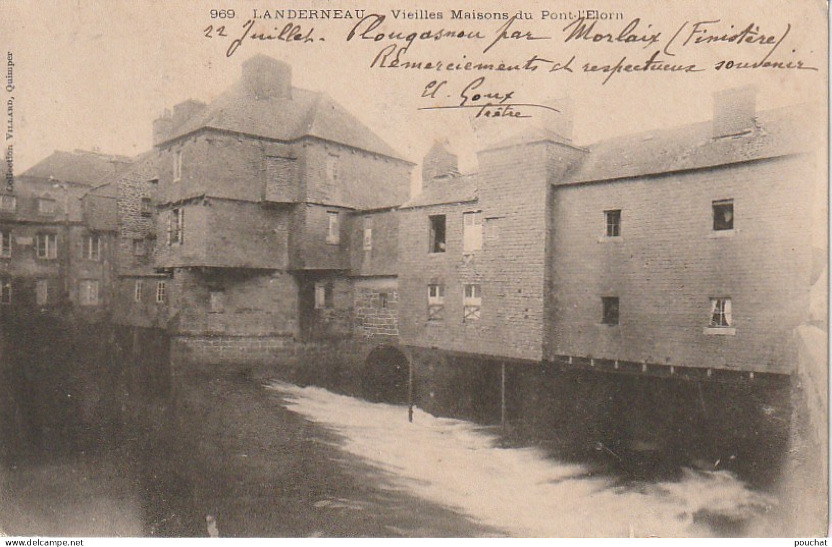 QU 12-(29) LANDERNEAU - VIEILLES MAISONS DU PONT L' ELORN - 2 SCANS - Landerneau