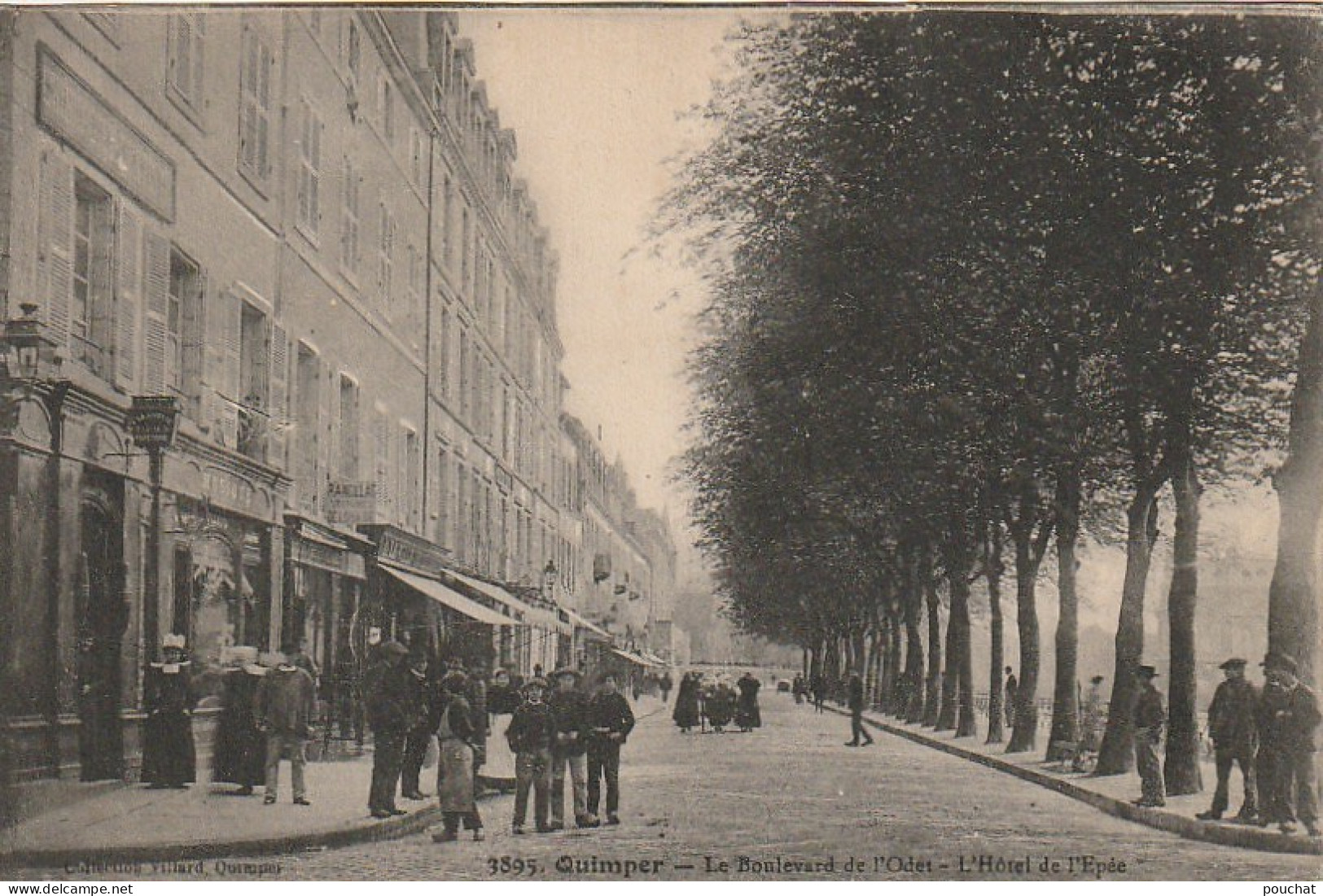 QU 13-(29) QUIMPER - LE BOULEVARD DE L' ODET - L' HOTEL DE L' EPEE - ANIMATION - 2 SCANS - Quimper