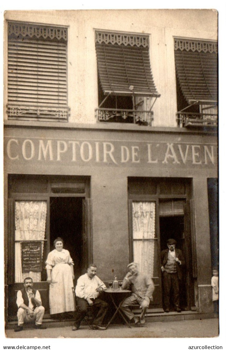 Devanture Et Terrasse De Café. Carte Photo Animée Non Située - Cafés