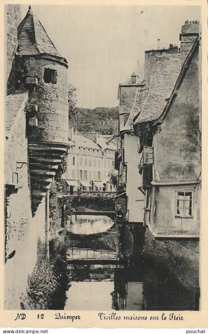 QU13-(29) QUIMPER - VIEILLES MAISONS SUR LE STEIR  - 2 SCANS - Quimper