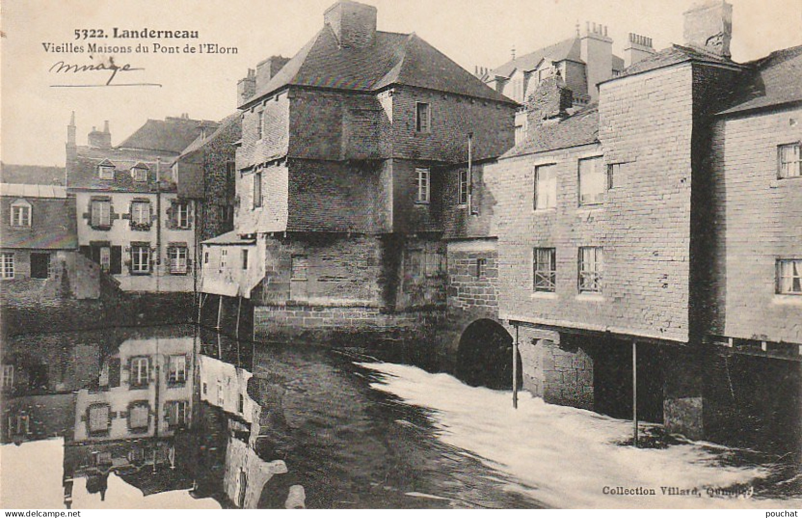 QU 13-(29) LANDERNEAU - VIEILLES MAISONS DU PONT DE L' ELORN - 2 SCANS - Landerneau