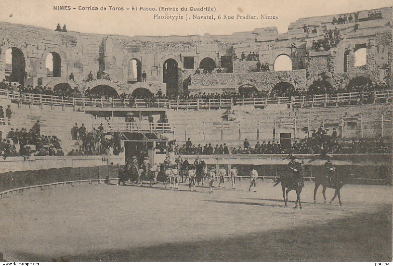 QU 14-(30) NIMES - CORRIDA DE TOROS - EL PASEO ( ENTREE DU QUADRILLE )- TAMPON RESTAURANT JALABERT , NIMES  - Nîmes