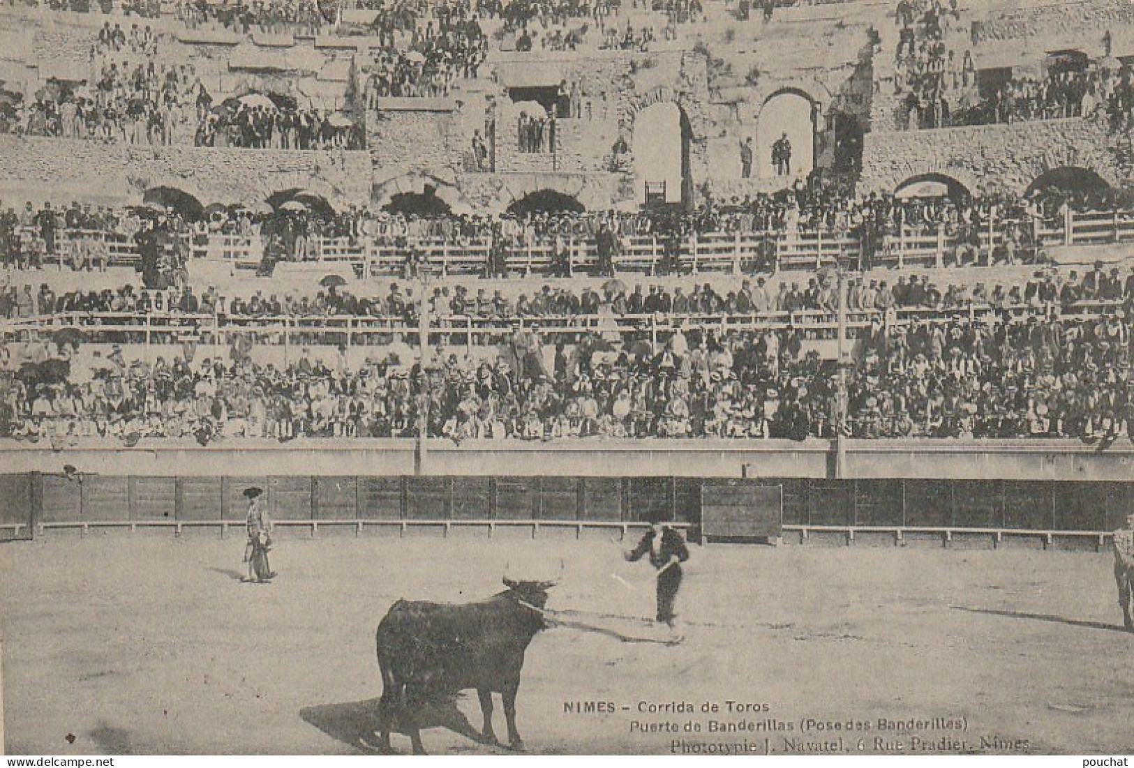 QU 14-(30) NIMES - CORRIDA DE TOROS - PUERTE DE BANDERILLAS (POSE DES BANDERILLES )- TAMPON RESTAURANT JALABERT , NIMES  - Nîmes