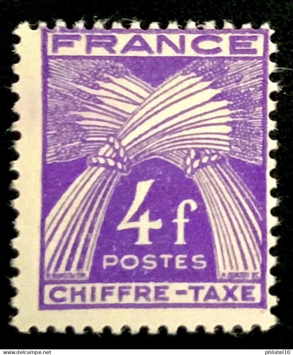 1946  FRANCE N 74 CHIFFRE TAXE 4F TYPE GERBES DE BLÉ - NEUF** - 1859-1959 Postfris