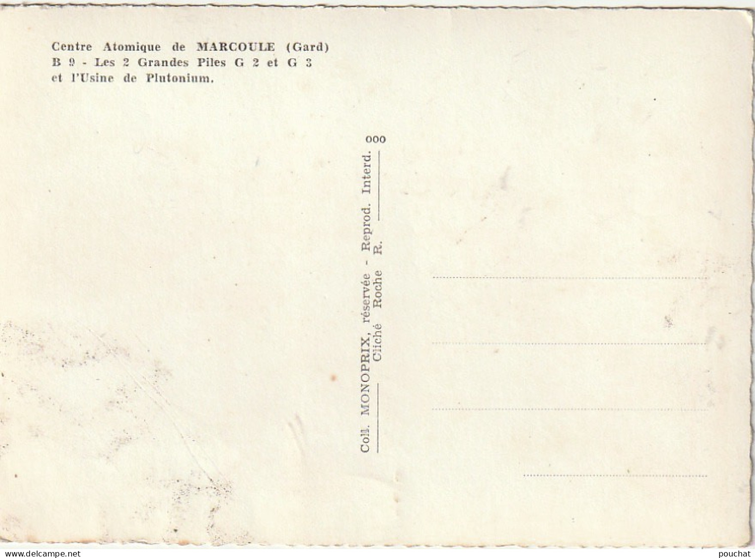 QU 14-(30) CENTRE ATOMIQUE DE MARCOULE - LES 2 GRANDES PILES ET L' USINE DE PLUTONIUM - CARTE COULEURS  - 2 SCANS - Other & Unclassified