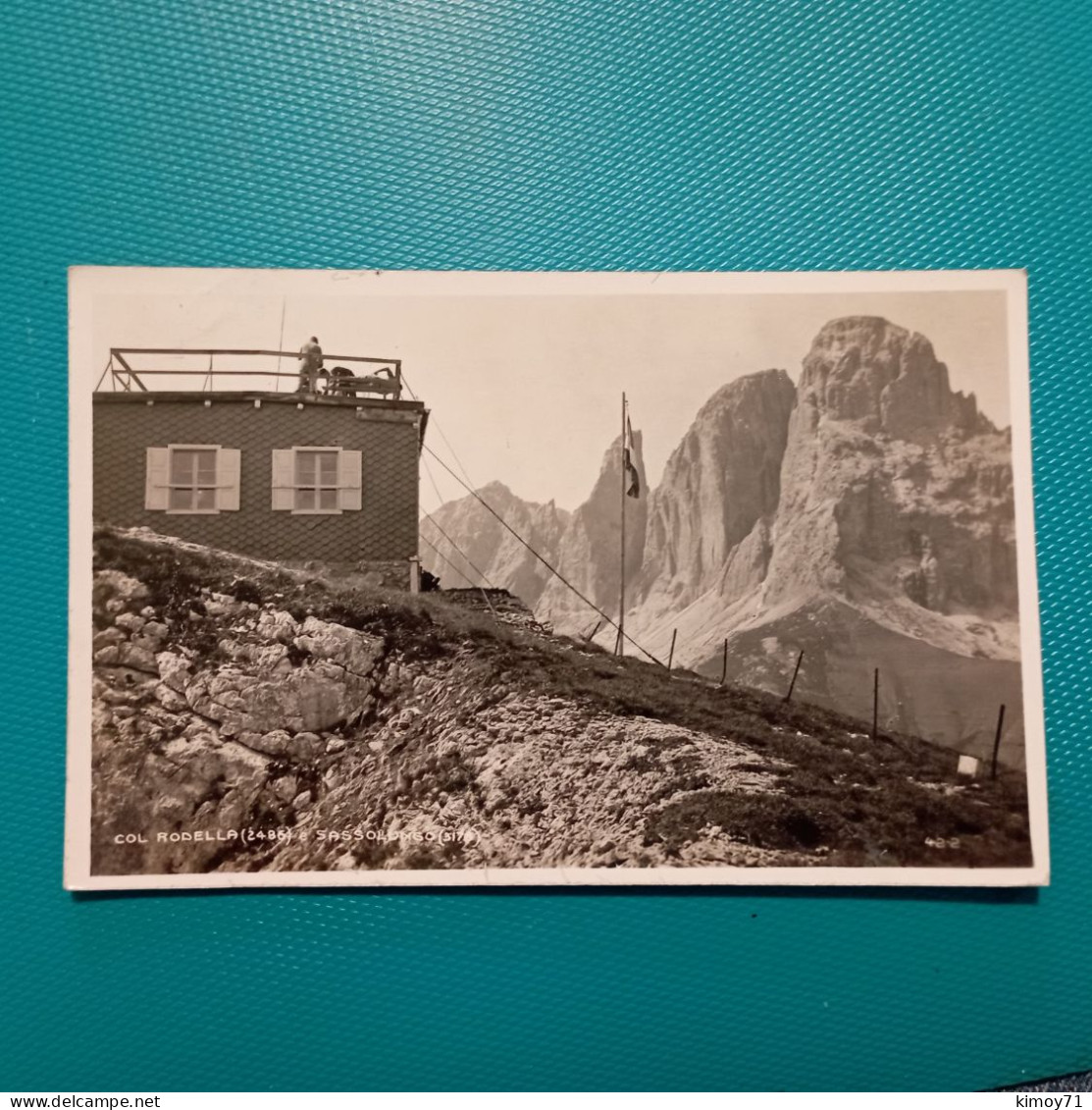 Cartolina Rifugio Rodella M. 2886 E Sassolungo. Viaggiata 1929 - Trento