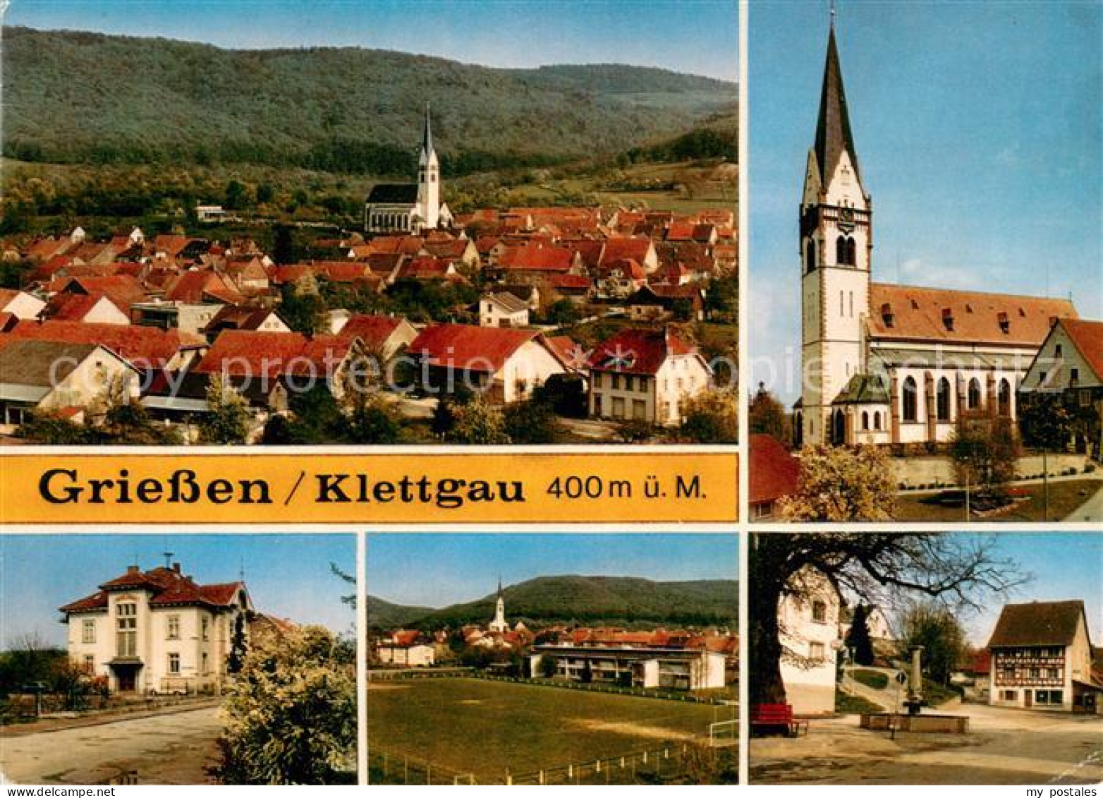 73723869 Griessen Klettgau Stadtpanorama Kirche Schule Sportplatz Ortszentrum Gr - Other & Unclassified