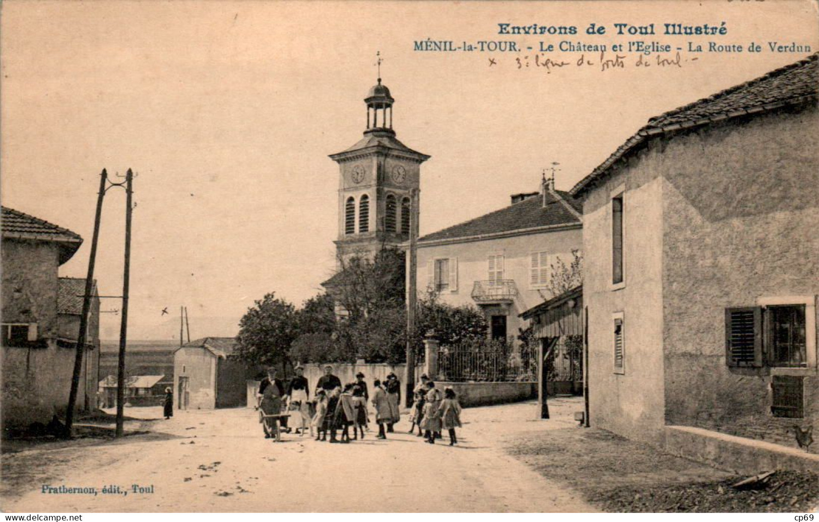 Ménil-la-Tour Canton Toul-Nord Château Et L'Eglise Church Castle Chiesa Meurthe-et-Moselle 54200 Cpa Ecrite Au Dos TB.E - Altri & Non Classificati