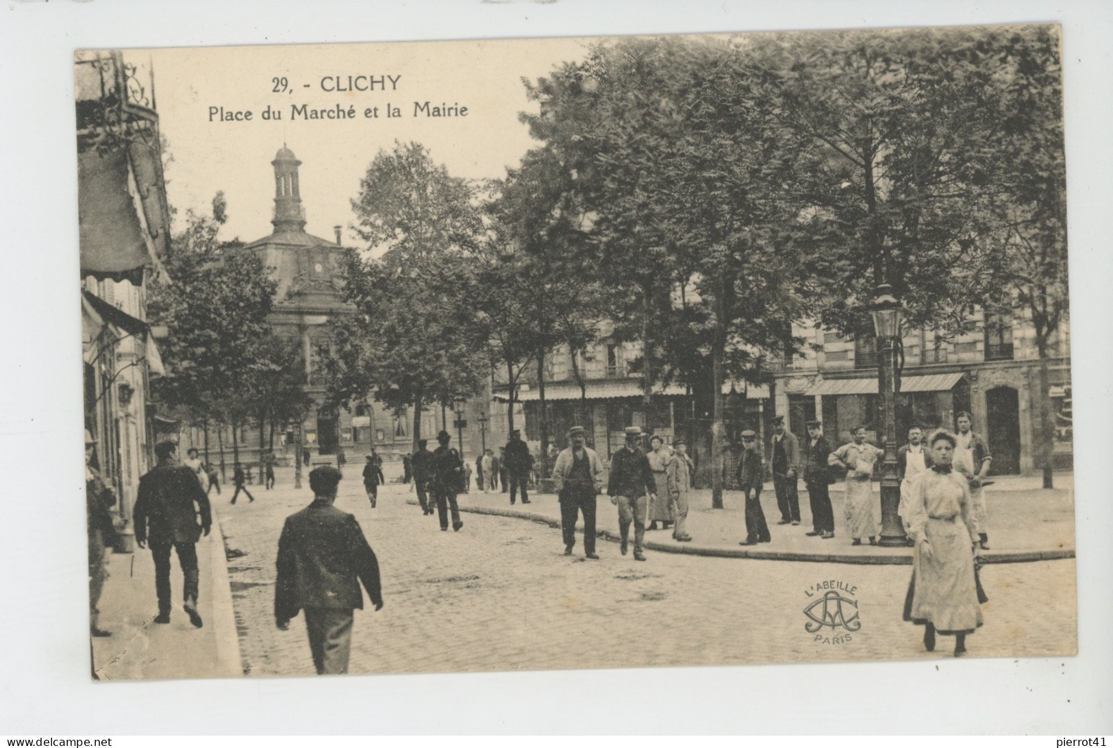 CLICHY - Place Du Marché Et La Mairie - Clichy