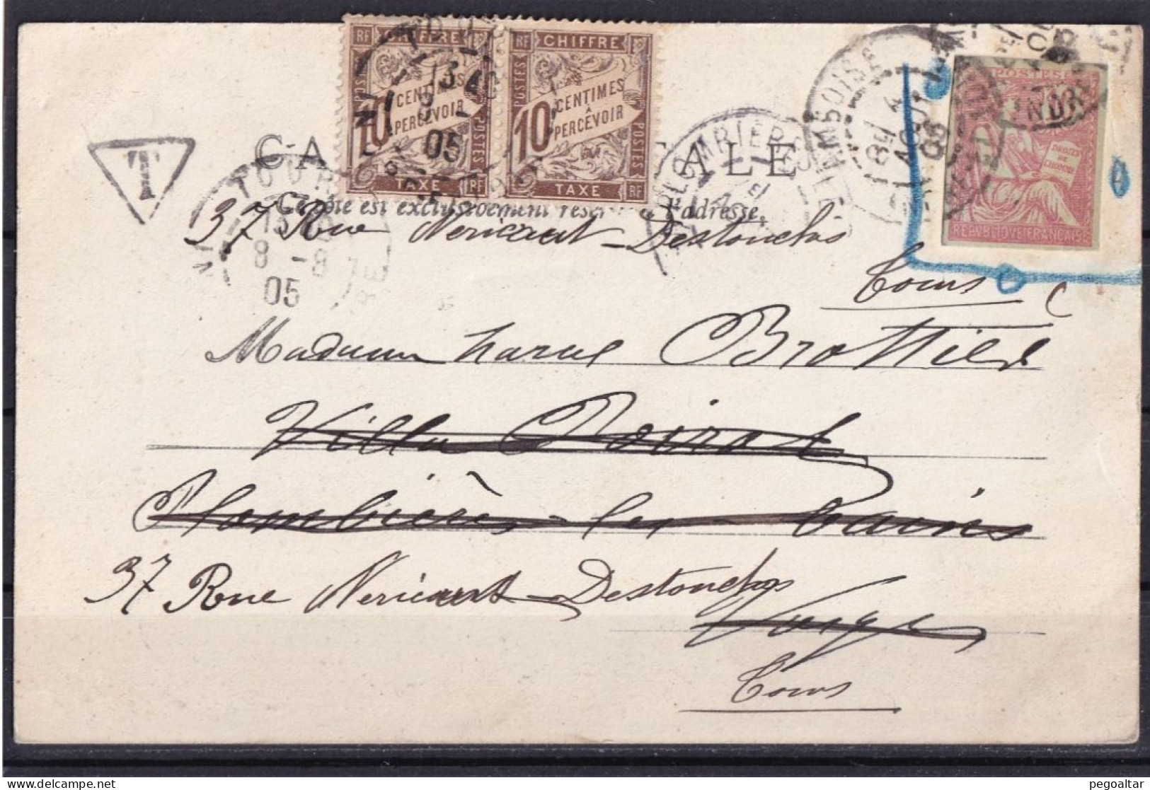 Fraude Postale (1905). - 1859-1959 Covers & Documents